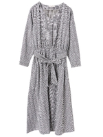 ・グレンチェックベルトワンピース/ブラック