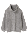 ・ケーブルタートルプルオーバー/杢グレー