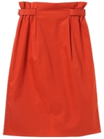 ・サイドベルトナロースカート/テラコッタ