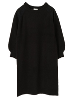 ・ショルダーレースニットワンピース/ブラック