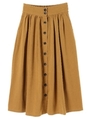 ・前ボタンカラーロングスカート/マスタード