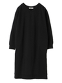 ・裏起毛カットワンピース/ブラック