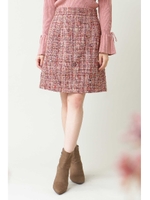 ｜sweet 11月号掲載｜ファンシーツイードスカート/ボルドー(070)