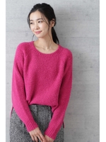 ｜ａｎｄ　ＧＩＲＬ １月号掲載｜アルパカ混ブークレーニット/ピンク(090)