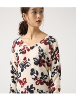 《1月10日まで期間限定価格》【AZUL BY MOUSSY】フラワー柄Vネック長袖プルオーバー/柄RED