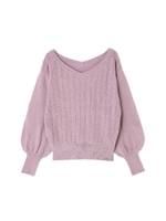 《EDIT COLOGNE》フロントケーブルニット/ピンク(090)