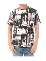 《WEB限定価格》【AZUL BY MOUSSY】総柄PHOTOクルーネック半袖T/柄WHT