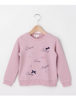 【150cmまで】ミニ裏毛キラリボンプルオーバー/ピンク(072)