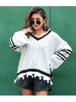 【ANAP】 ●ケーブルラインダメージニットチュニック/カーキ(014)