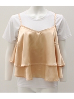 【ANAP】サテンキャミ×TシャツSET/ベージュ(005)