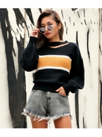 【ANAP】バイカラーチョーカーニット/ブラック(027)