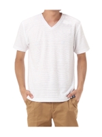【AZUL BY MOUSSY】タック天竺フライスVネック半袖T/WHT