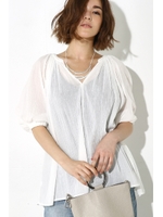 【AZUL BY MOUSSY】衿ギャザースキッパーブラウス/O/WHT