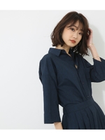 【AZUL BY MOUSSY】袖折り返しオーバーシャツ/NVY