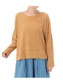【AZUL BY MOUSSY】編地カットワイドスリーブクルーネックプルオーバー/YEL