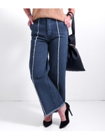 【Alluge】配色切替デニムパンツ/ネイビー(018)