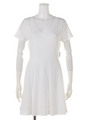 【BED＆BREAKFAST】Technorama Standard Flared Skirt Dress/WHITE