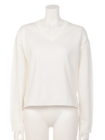 【CHILLE】【chille anap】Vネック天竺編みトップス/ホワイト(001)