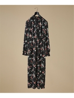 【GISELe12月号掲載】Kaene/別注フラワープリントロングワンピース/ブラック
