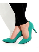 【LATINA】デザインカットラインパンプス/グリーン(012)