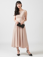【WEB限定】バックリボンロングワンピース/ベージュ