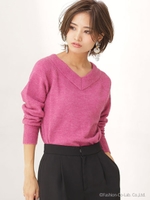 【WEB限定】モヘヤ混前後2wayニット/ピンク