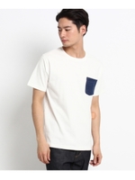 【WEB限定】異素材ポケット ボーダー 半袖Tシャツ/アイボリー(204)