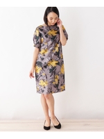 【WEB限定サイズ有り】オータムトロピカルミディワンピース/マスタード(133)