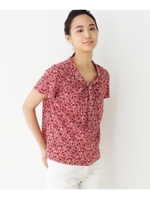 【WEB限定サイズ有り】洗えるフルーツ柄ブラウス/レッド(162)