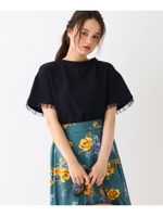 【WEB限定プライス】チュールミックススリーブプルオーバー/ネイビー(093)