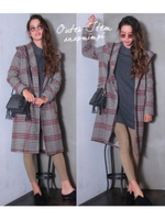 【anap mimpi】フードチェックコート/グレー(006)