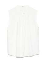 【emmi atelier】ノースリギャザーBL/WHT