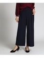 【しわ防止】ボックスタックワイドパンツ/ネイビー(093)