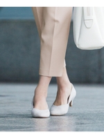 【ら・く・こ】Vカットヒールパンプス/ライトグレー(011)