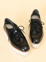 【シューズ】プラットフォームレースアップシューズ/ブラック