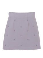 【スカート】ビジュー台形スカート/ピンク