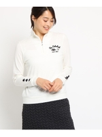 【吸湿発熱】 ハーフジップ ハイネック レディース/ホワイト(002)