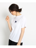 【洗える】アニマルモチーフTシャツ/ホワイト(001)