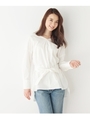 【洗える】サッシュリボン付きブラウス/ホワイト系(002)