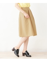 【洗える】ストレッチフレアスカート/ベージュ(052)