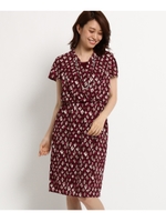 【洗える】ダイヤ柄カシュクールワンピース/ピンク(172)