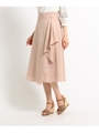 【洗える】ラッフルフリルミディ丈スカート/ベビーピンク(071)
