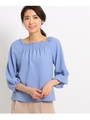 ◆【WEB限定カラーあり】シャーリングブラウス/ライトブルー(091)