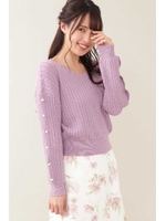 ◆ユルケーブルニット/ラベンダー(080)