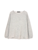 ◆大きいサイズ・洗える◆ワッフルミドルゲージニット/グレー(020)