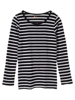 ■Hanes Suede Knit ボーダークルーネック/ボーダー