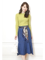 アシメデニムスカート/ライトブルー