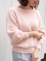アンゴラボリュームスリーブニット/ピンクベージュ
