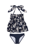 アンダーフレアシフォンビキニ/水着/花柄/オフホワイト