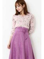 アンティークフラワープリントニット/モーヴピンク2(092)